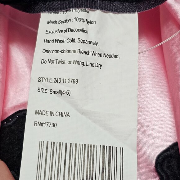 New 50s Girls Kid Child Pink Black Stripped Poodle Dog Dress Costume S Small 4 - Picture 13 of 15